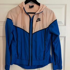 Nike Sportswear Windrunner Jacket Blue & Pink Peach Full Zip Women's Size S